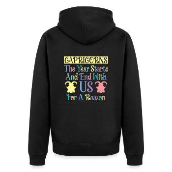 Capricorne Zodiaque Citation Cadeau Drôle - Veste à capuche bio Premium Unisexe - noir - Dos - Nico (187cm)