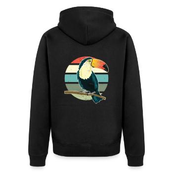 Toucan Faune Animal Oiseau Rétro Vintage Toucan - Veste à capuche bio Premium Unisexe - noir - Dos - Nico (187cm)