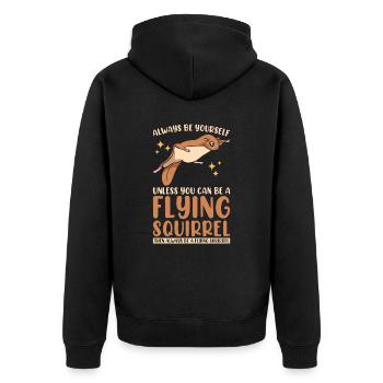 Flying Squirrel Lover - Unisex Premium Organic Zip Hoodie - black - Back - Nico (187cm)