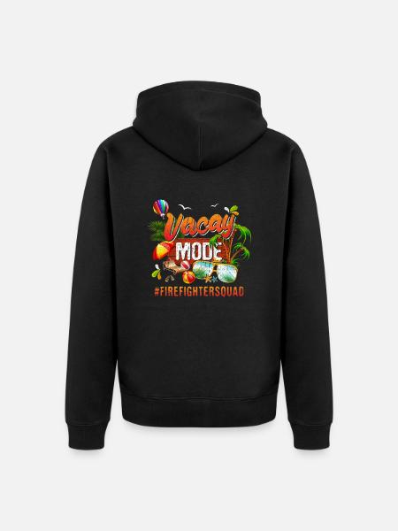 Firefighter Vacation Group #Firefightersquad - Unisex Premium Organic Zip Hoodie - black