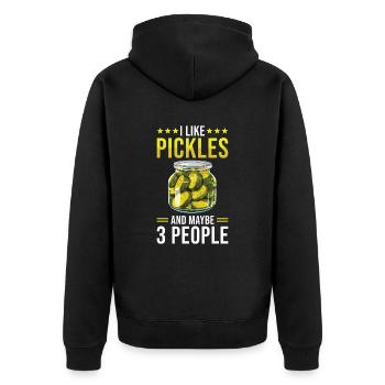 Pickles Lover concombre mariné cadeau - Veste à capuche bio Premium Unisexe - noir - Dos - Nico (187cm)