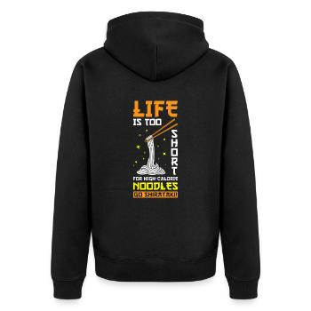 Nouilles Shiritaki - Veste à capuche bio Premium Unisexe - noir - Dos - Nico (187cm)