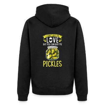 Pickles Lover concombre mariné cadeau - Veste à capuche bio Premium Unisexe - noir - Dos - Nico (187cm)