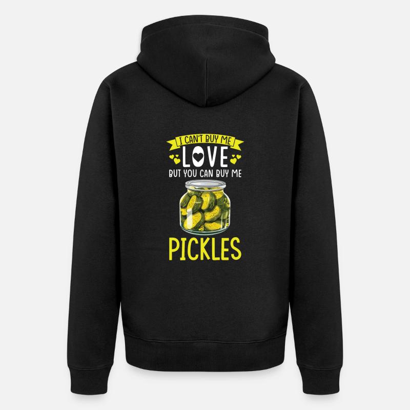 Pickles Lover concombre mariné cadeau - Veste à capuche bio Premium Unisexe - noir
