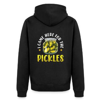 Pickles Lover concombre mariné cadeau - Veste à capuche bio Premium Unisexe - noir - Dos - Nico (187cm)