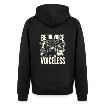 Droits des animaux Vegan Soyez la voix des sans-voix - Veste à capuche bio Premium Unisexe - noir - Dos - Nico (187cm)