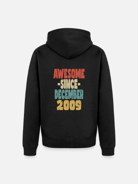 Awesome December 2009 - Unisex Premium Organic Zip Hoodie - black