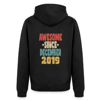 Awesome December 2019 - Unisex Premium Organic Zip Hoodie - black - Back - Nico (187cm)