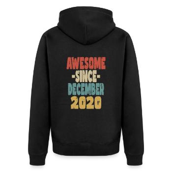 Awesome December 2020 - Unisex Premium Organic Zip Hoodie - black - Back - Nico (187cm)