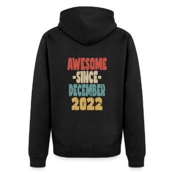 Awesome December 2022 - Unisex Premium Organic Zip Hoodie - black - Back - Nico (187cm)