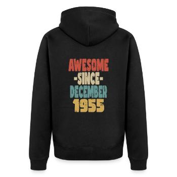 Génial Décembre 1955 - Veste à capuche bio Premium Unisexe - noir - Dos - Nico (187cm)