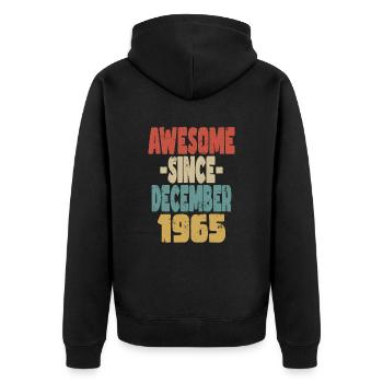 Génial décembre 1965 - Veste à capuche bio Premium Unisexe - noir - Dos - Nico (187cm)