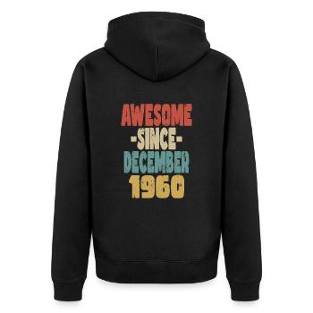 Génial décembre 1960 - Veste à capuche bio Premium Unisexe - noir - Dos - Nico (187cm)