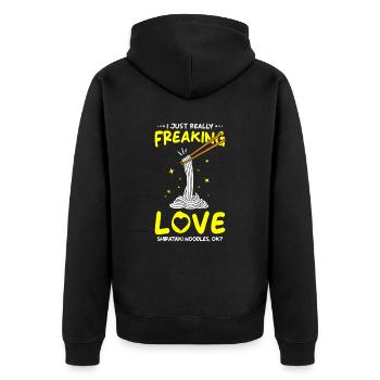 Nouilles Shiritaki - Veste à capuche bio Premium Unisexe - noir - Dos - Nico (187cm)