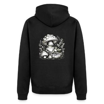 Cottagecore Aesthetic Vintage Nature Forest - Unisex Premium Organic Zip Hoodie - black - Back - Nico (187cm)