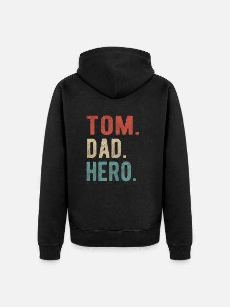 Tom Dad Hero - Unisex Premium Organic Zip Hoodie - black
