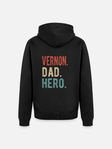 Vernon Dad Held - Unisex Premium Bio Zip Hoodie - Schwarz