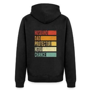 Chance nom papa cadeau - Veste à capuche bio Premium Unisexe - noir - Dos - Nico (187cm)