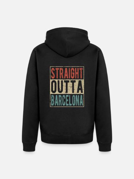 Straight outta Barcelona - Unisex Premium Organic Zip Hoodie - black