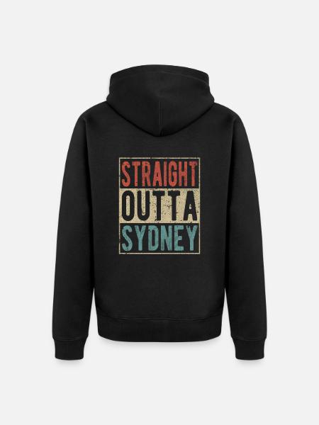 Straight outta Sydney - Unisex Premium Organic Zip Hoodie - black