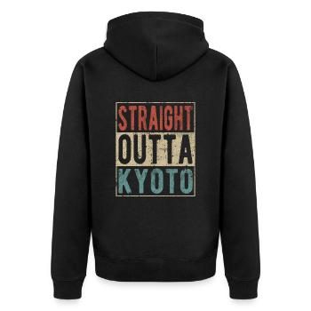 Tout droit sorti de Kyoto - Veste à capuche bio Premium Unisexe - noir - Dos - Nico (187cm)