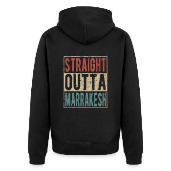 Tout droit sorti de Marrakech - Veste à capuche bio Premium Unisexe - noir - Dos - Nico (187cm)