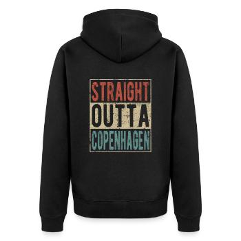 Tout droit sorti de Copenhague - Veste à capuche bio Premium Unisexe - noir - Dos - Nico (187cm)
