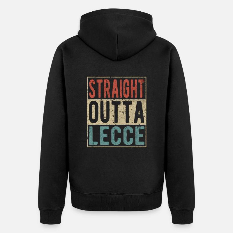 Direkt aus Lecce - Unisex Premium Bio Zip Hoodie - Schwarz