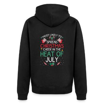 Most Likely To Christmas - Unisex Premium Organic Zip Hoodie - black - Back - Nico (187cm)