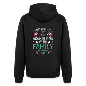 Most Likely To Christmas - Unisex Premium Organic Zip Hoodie - black - Back - Nico (187cm)