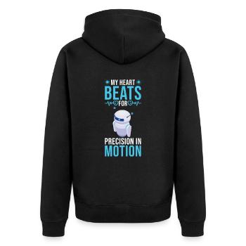 Robotics Engineer Robot Robotics technician - Unisex Premium Organic Zip Hoodie - black - Back - Nico (187cm)