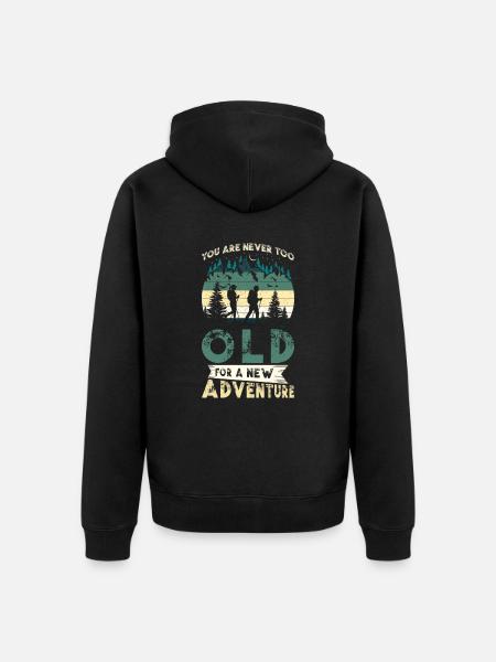 Vandring Adventure Hiker Gave Mountain Forest - Premium økologisk unisex-hættejakke - sort