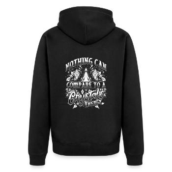Crystals Energy for Crystal Enthusiasts - Unisex Premium Organic Zip Hoodie - black - Back - Nico (187cm)