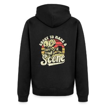 Filmemacher, Kamera, Regie, Produzent, Design - Unisex Premium Bio Zip Hoodie - Schwarz - Hinten - Nico (187cm)