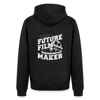 Zukünftiger Filmemacher, Kamera, Regisseur, Produzent - Unisex Premium Bio Zip Hoodie - Schwarz - Hinten - Nico (187cm)
