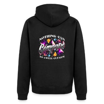Steinschleifer Künstler Lapidisten Edelstein - Unisex Premium Bio Zip Hoodie - Schwarz - Hinten - Nico (187cm)