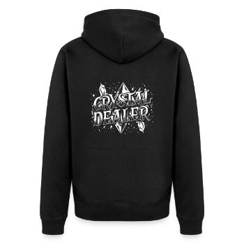 Crystals Energy for Crystal Enthusiasts Gemstone - Unisex Premium Organic Zip Hoodie - black - Back - Nico (187cm)