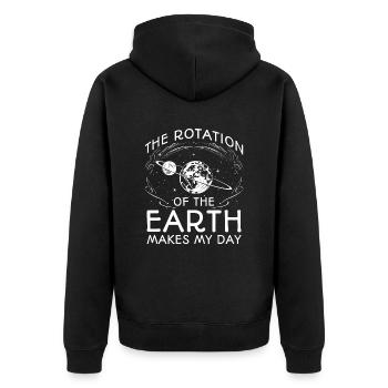 Geowissenschaften Zitat T-Shirt | Geologe Bekleidung | - Unisex Premium Bio Zip Hoodie - Schwarz - Hinten - Nico (187cm)