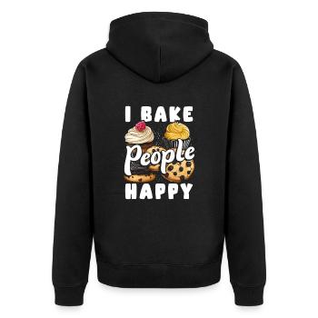 Boulanger Pâtisserie Je Fais Cuire Les Gens Heureux Cupcake Cookie - Veste à capuche bio Premium Unisexe - noir - Dos - Nico (187cm)