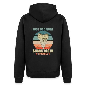 Just One More Shark Tooth I Promise Retro Fossil - Unisex Premium Organic Zip Hoodie - black - Back - Nico (187cm)
