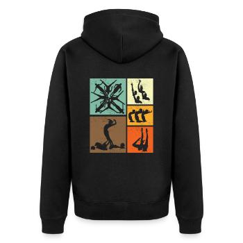 Synchronschwimmen Retro-Vintage-Schwimmer - Unisex Premium Bio Zip Hoodie - Schwarz - Hinten - Nico (187cm)