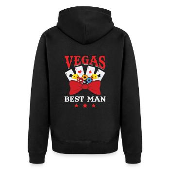 Stag Party Las Vegas Bachelor Party Groomsmen - Unisex Premium Organic Zip Hoodie - black - Back - Nico (187cm)