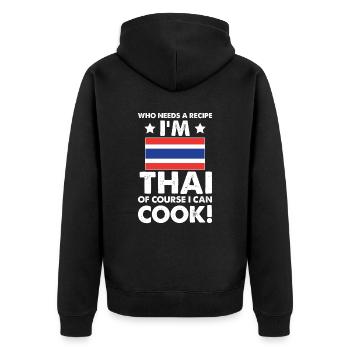 cuisine thaïlandaise cuisinier chef je suis thaïlandais bien sûr que je - Veste à capuche bio Premium Unisexe - noir - Dos - Nico (187cm)