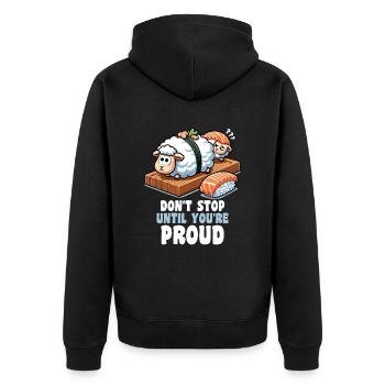 Sushi Lover Japanese Food Cute Inspirational Funny - Unisex Premium Organic Zip Hoodie - black - Back - Nico (187cm)