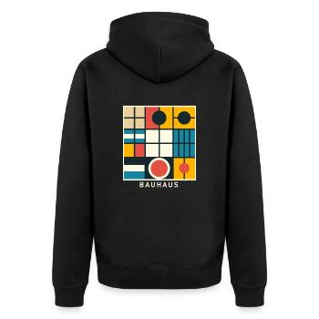 Bauhaus Architecture Geometric Aesthetic - Unisex Premium Organic Zip Hoodie - black - Back - Nico (187cm)