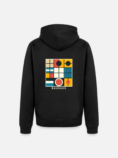 Bauhaus Architecture Geometric Aesthetic - Unisex Premium Organic Zip Hoodie - black