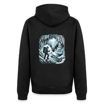 Ice Caving Adventure Apparel Ice Cave - Unisex Premium Organic Zip Hoodie - black - Back - Nico (187cm)