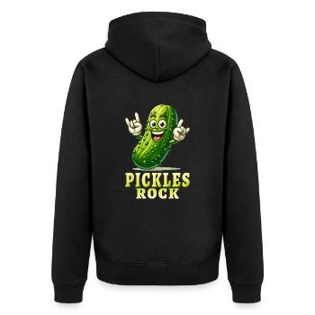 Gurken Lustige Gurken Gurken-Wortspiel - Unisex Premium Bio Zip Hoodie - Schwarz - Hinten - Nico (187cm)