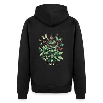 Herbes Herboriste Plante Jardinage Jardinier Botanique - Veste à capuche bio Premium Unisexe - noir - Dos - Nico (187cm)
