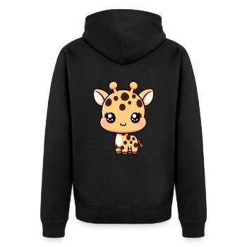Kawaii bébé girafe graphique mignonne girafe - Veste à capuche bio Premium Unisexe - noir - Dos - Nico (187cm)